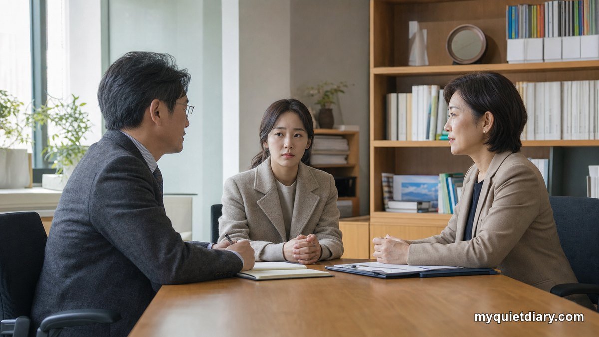 A Shop for Killers Season 2: Essential Recap A fictional Korean uncle and adult niece practicing observation in a forest clearing